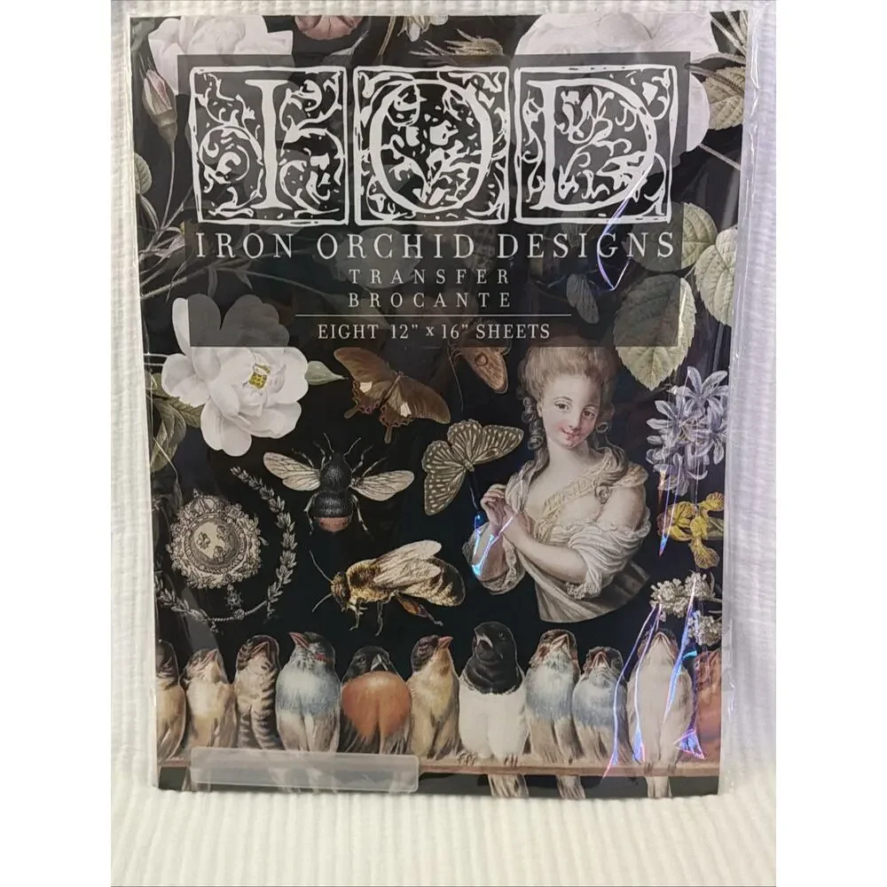 New Iron Orchid Designs Transfer Brocante Eiffel Tower Flower Floral I.O.D